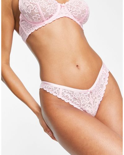 Lost Ink All Over Lace Brief - Pink
