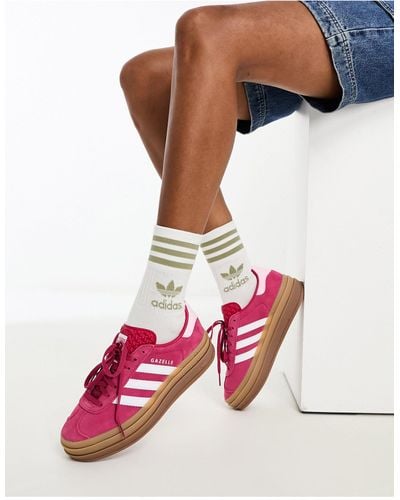 Adidas originals - gazelle - baskets top avec semelle en caoutchouc foncé - lilas