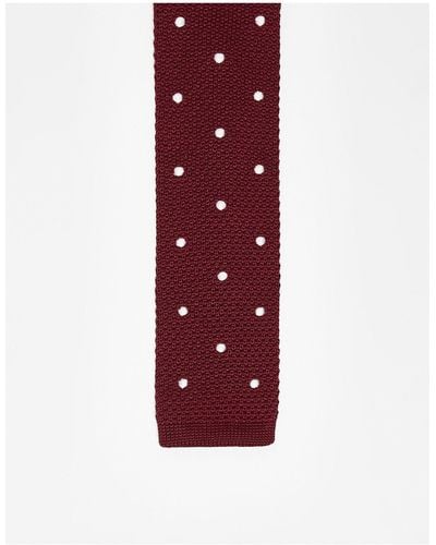 Ben Sherman Polka Dot Knitted Tie - Red