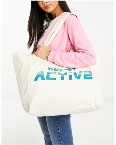 Daisy Street Active – swirly – shopper-einkaufstasche - Weiß