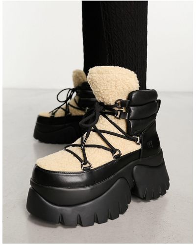 Koi Footwear Koi - vilun - bottines d'hiver duveteuses - crème - Noir