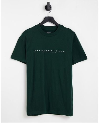 Abercrombie & Fitch T-shirt Met Gekruist Logo Op - Groen