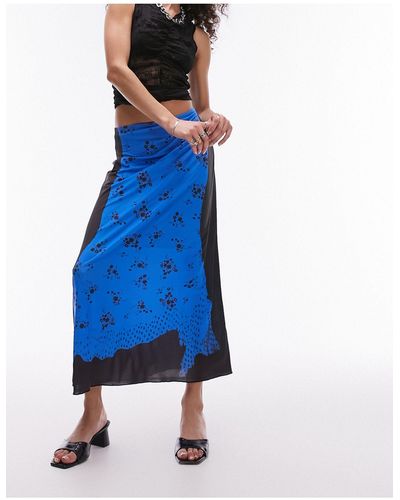 TOPSHOP Tromp L'oeil Tube Jersey Maxi Skirt - Blue