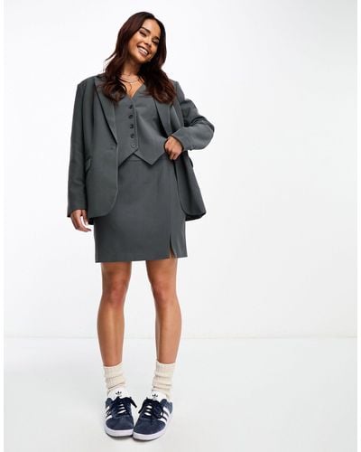 Vero Moda Tailored Mini Skirt Co-ord With Split - Black