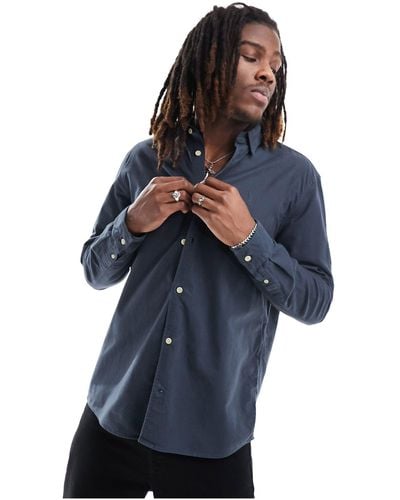 AllSaints Hermosa Long Sleeve Fitted Shirt - Blue