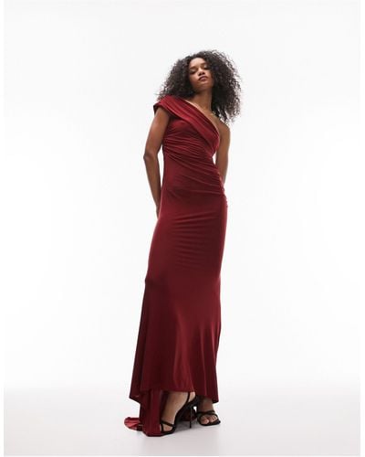 TOPSHOP One-shoulder Gown - Red