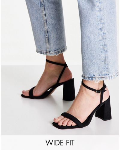 ASOS Wide fit – hilton – filigrane sandalen - Schwarz