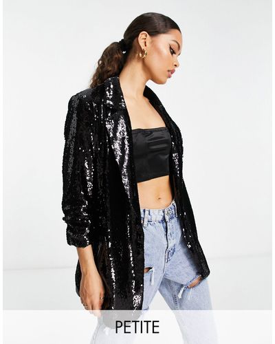 River Island Oversized Blazer Met Lovertjes - Zwart