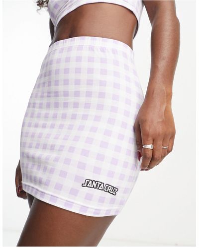 Santa Cruz Minifalda lila ajustada con logo arqueado exclusiva en asos - Blanco