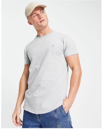 Le Breve – longline-t-shirt mit abgerundetem saum - Weiß