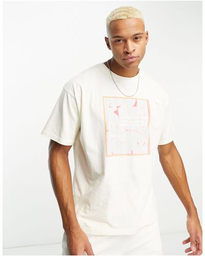 Fila Gordon - t-shirt sporco con stampa rétro sulla schiena - Bianco