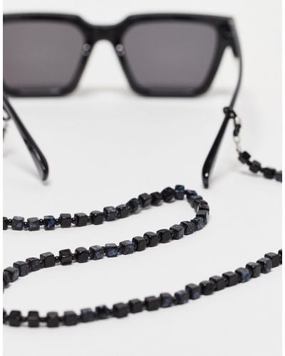 ASOS Square Beaded Glasses Chain - Grey