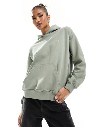 The Couture Club Sweat à capuche décontracté avec emblème - sauge - Gris