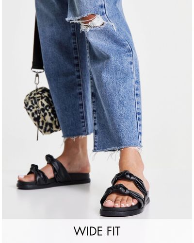 New Look Knotted Flat Sandal - Black