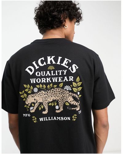 Dickies Exclusivité asos - - fort lewis - t-shirt à imprimé tigre au dos - Noir