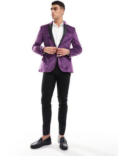 ASOS Skinny Tuxedo Suit Jacket - Purple