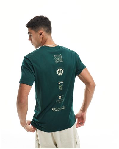 Columbia Skyline cruise - t-shirt avec imprimé au dos - foncé - exclusivité asos - Vert