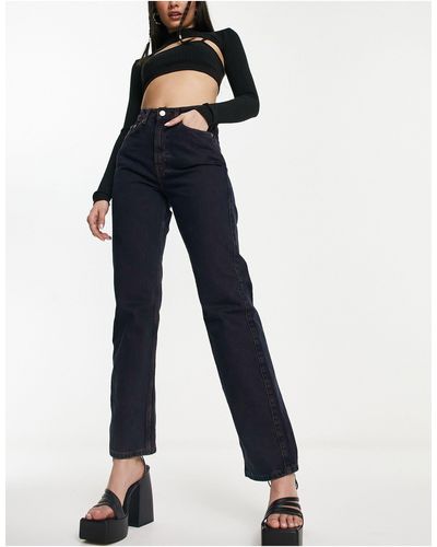Weekday Rowe Extra High Waisted Straight Leg Jeans - Blue