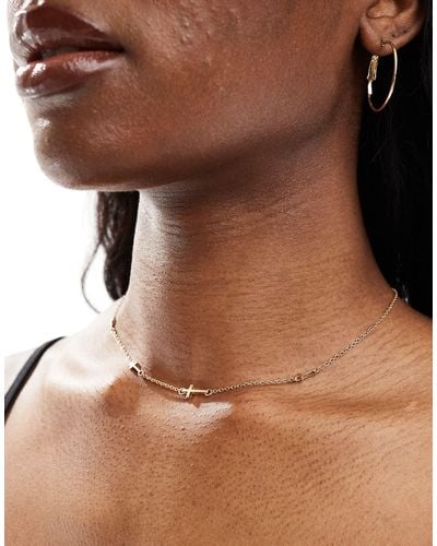 AllSaints Cross Chain Necklace - Brown