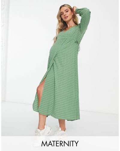 Vero Moda Textured Midi Dress - Green