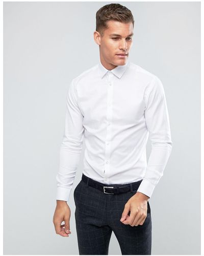 SELECTED Slim Fit Easy Iron Smart Shirt - White