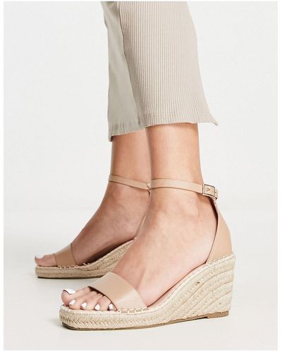 Truffle Collection Wide Fit Espadrille Wedges - White
