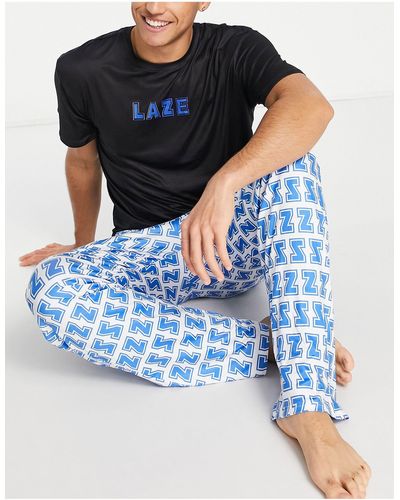 Loungeable Laze - Lange Pyjamaset - Blauw