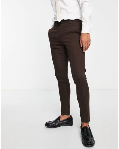 ASOS Super Skinny Pantalon Van Tweed Van Wolmix - Zwart
