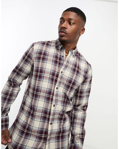 French Connection Shadow Check Shirt - Red