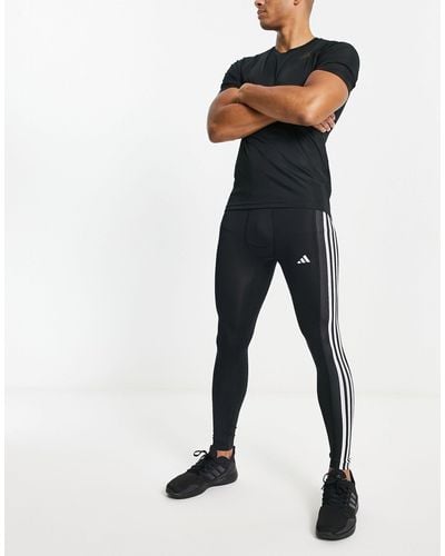 adidas Originals Adidas - Training - Techfit - legging Met 3-stripes - Blauw
