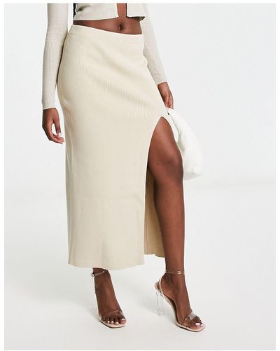 Pretty Lavish Knitted Midaxi Skirt - White