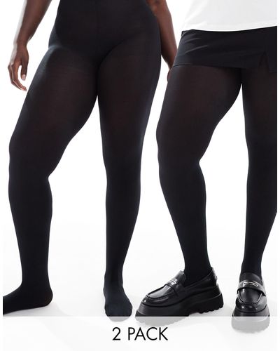 Yours 2 Pack 70 Denier Tights - Black