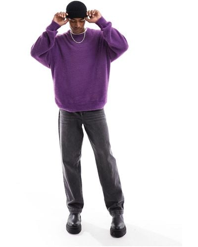 ADPT Oversized Knitted Textured Jumper - Purple