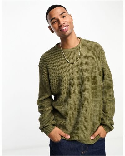Brave Soul Drop Shoulder Sweater - Green