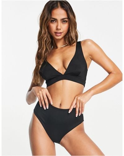 Monki Co-ord Triangle Bikini Top - Black