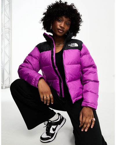 Pink fluffy top north face jacket