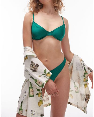 TOPSHOP Underwired Bikini Top - Green