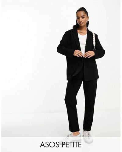 ASOS Asos Design Petite Jersey Slouchy Suit Blazer - Black
