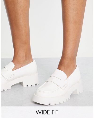 Pull&Bear Mocassins larges chunky - Blanc