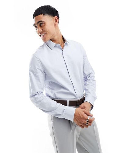 ASOS Regular Lightweight Flannel Shirt - White