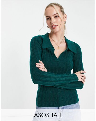 ASOS Asos design tall – gerippter pullover - Grün