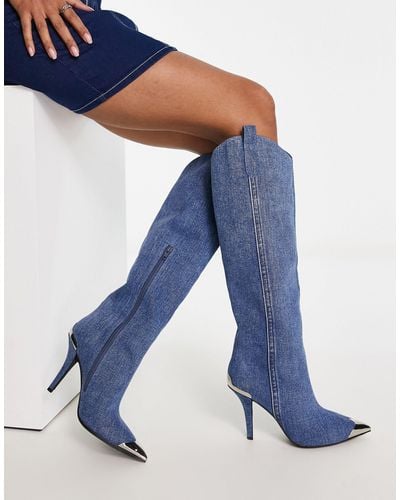 Jeffrey Campbell By Golly Knee Boots - Blue
