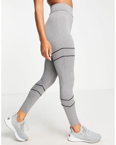Threadbare Fitness Gym leggings With Contrast Piping - White