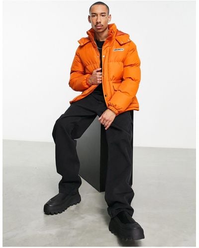 Il Sarto Back Print Panelled Puffer Jacket - Orange