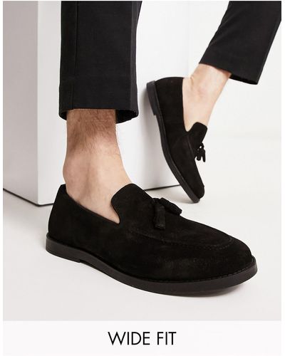 River Island Loafers Met Brede Pasvorm En Kwastjes - Zwart