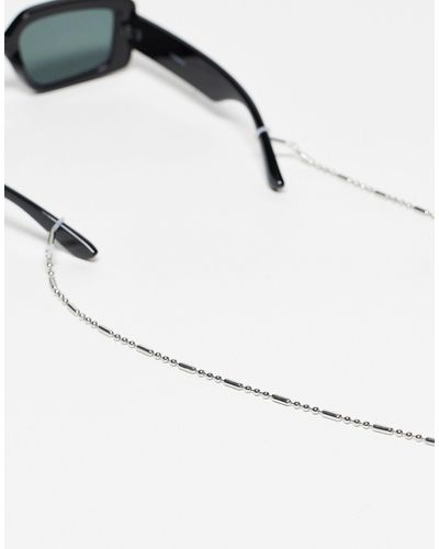 Reclaimed (vintage) Unisex Stainless Steel Sunglasses Chain - White