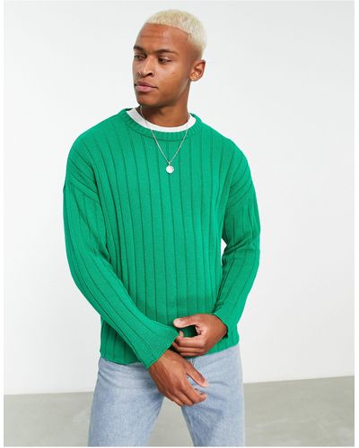 ASOS Oversized Wide Ribbed Sweater - Green