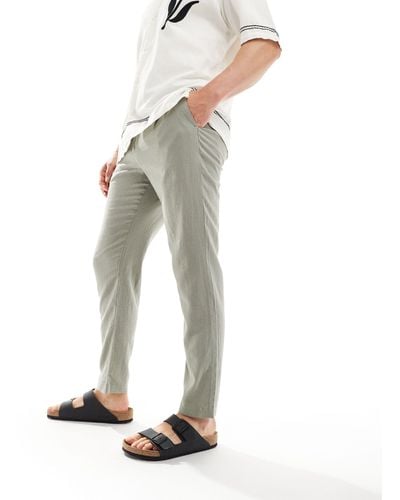 New Look Linen Blend Trousers - Natural