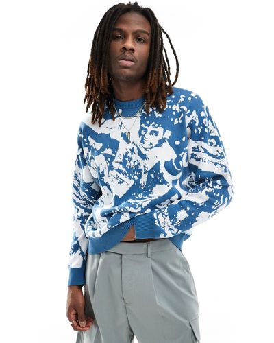 Obey Crowd surfer - maglione con motivo jacquard - Blu