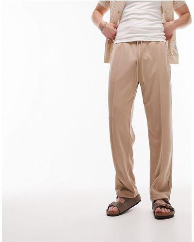 TOPMAN Joggers color oscuro con pinzas - Blanco